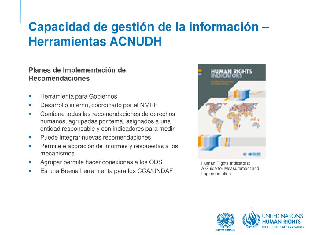 Capacidad de gestión de la información – Herramientas ACNUDH
