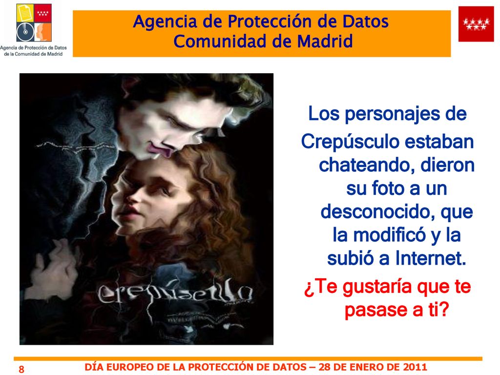 Los personajes de Crepúsculo estaban chateando, dieron su foto a un desconocido, que la modificó y la subió a Internet.
