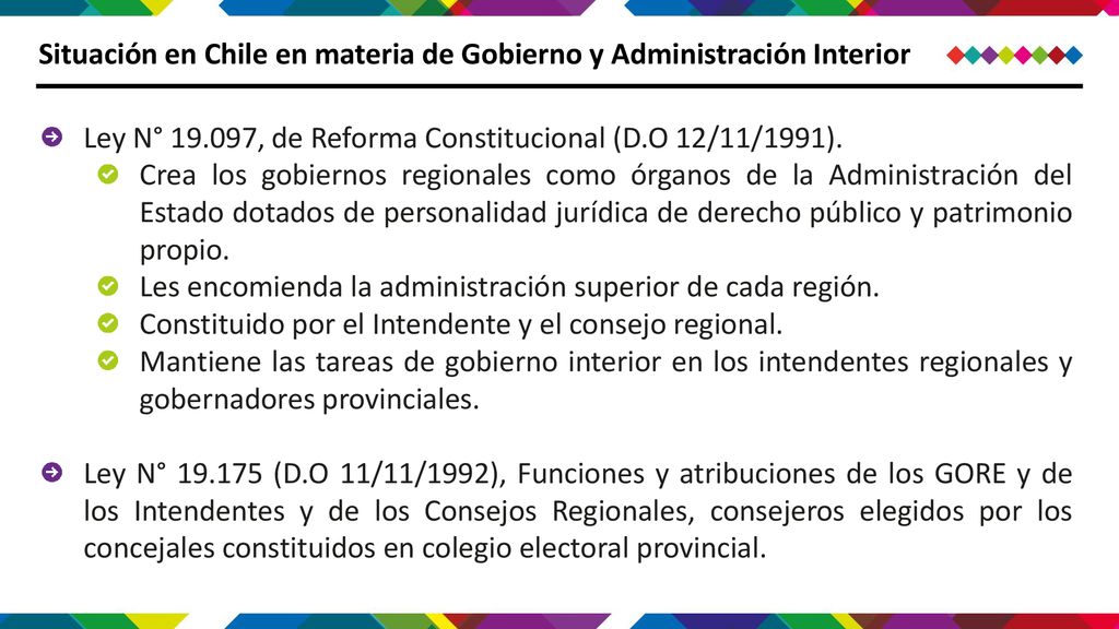 Situación en Chile en materia de Gobierno y Administración Interior