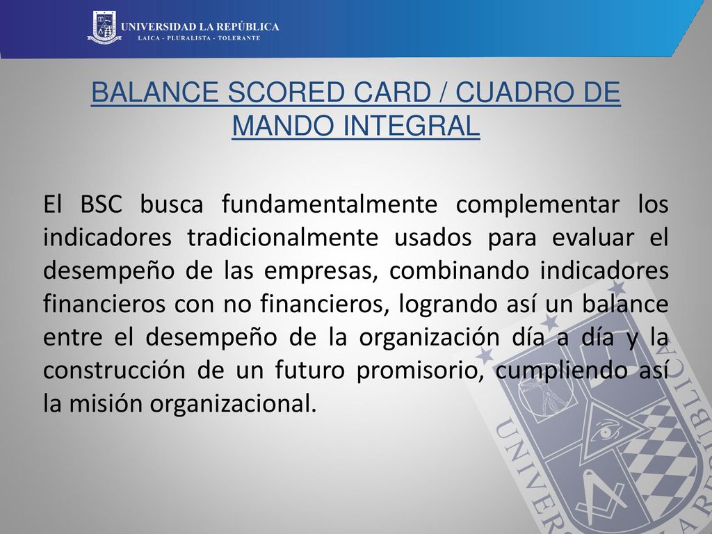BALANCE SCORED CARD / CUADRO DE MANDO INTEGRAL
