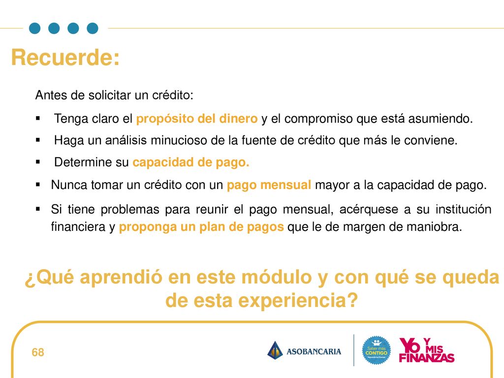 ¿Qué aprendió en este módulo y con qué se queda de esta experiencia