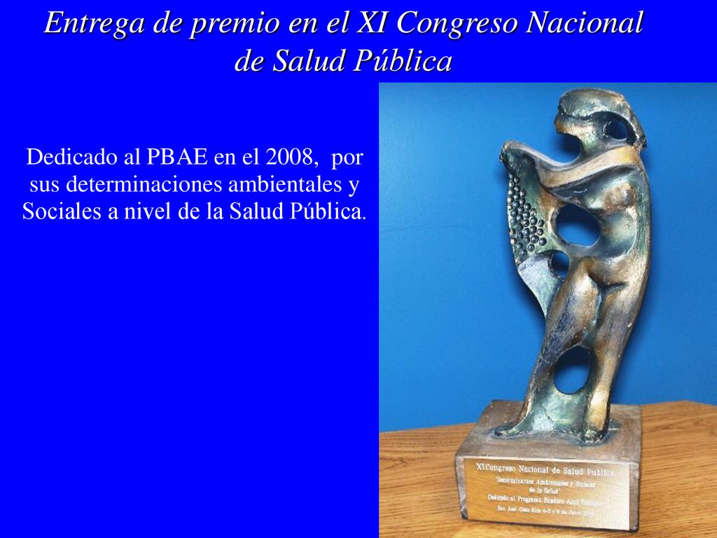 Entrega de premio en el XI Congreso Nacional de Salud Pública