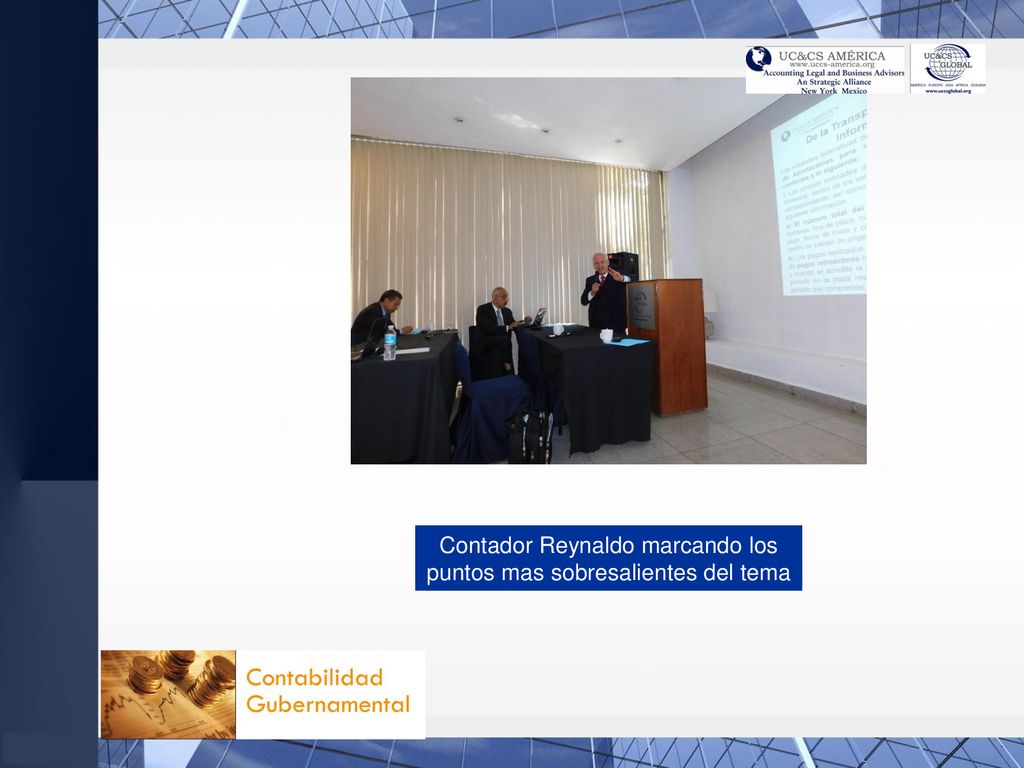 Contador Reynaldo marcando los puntos mas sobresalientes del tema