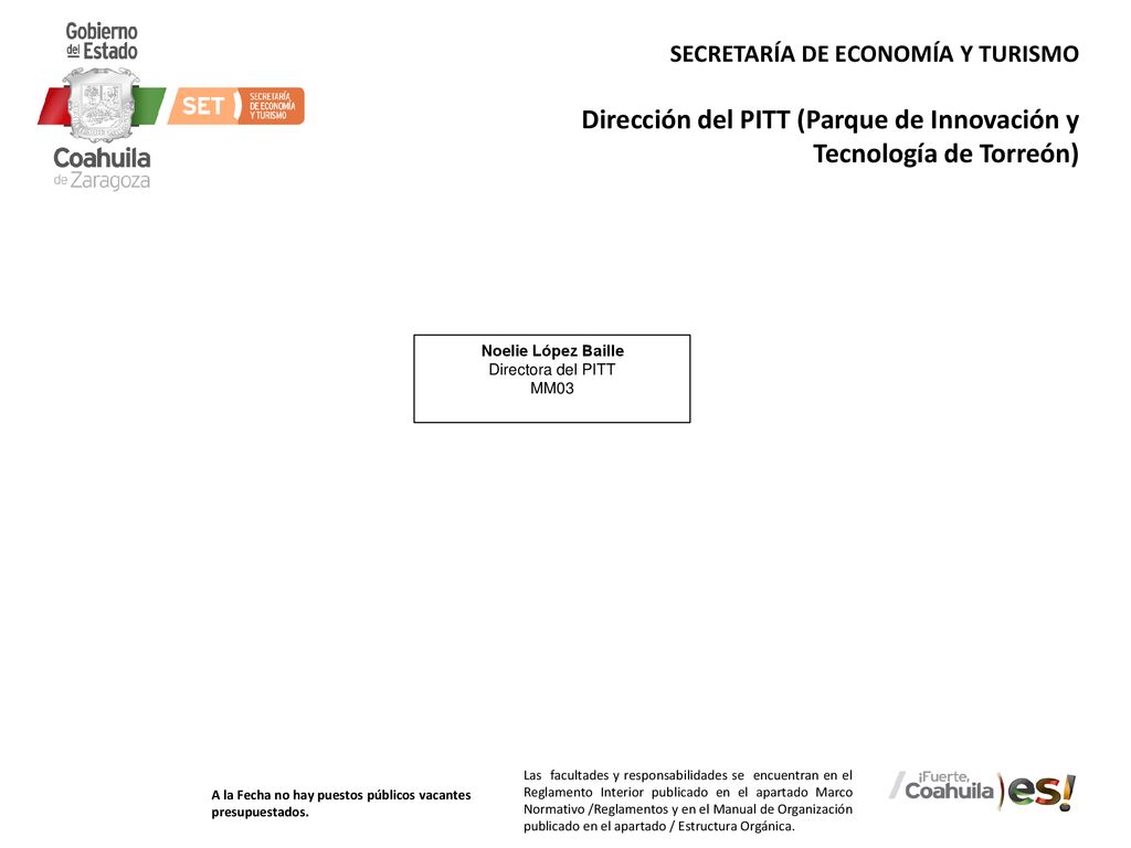 Dirección del PITT (Parque de Innovación y Tecnología de Torreón)