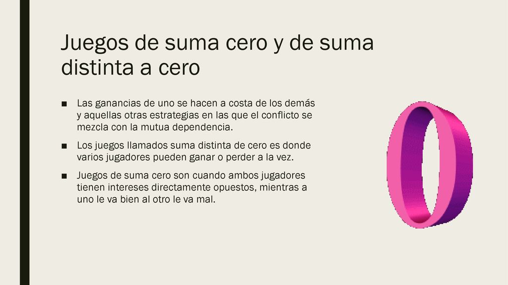Juegos de suma cero y de suma distinta a cero