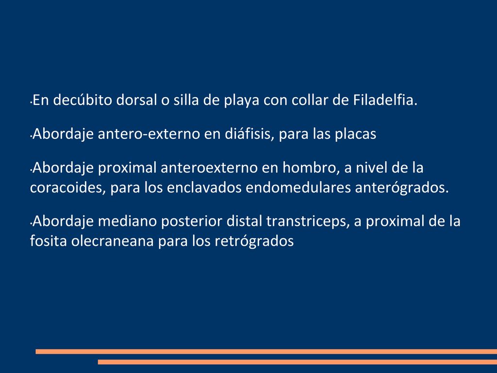 En decúbito dorsal o silla de playa con collar de Filadelfia.