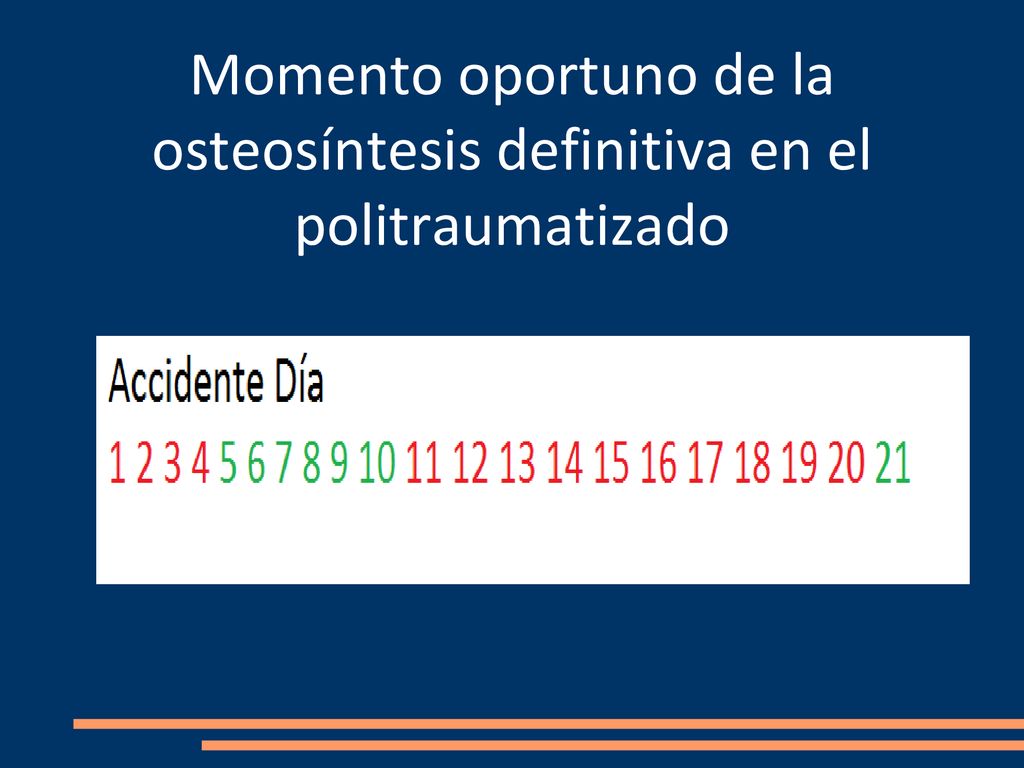 Momento oportuno de la osteosíntesis definitiva en el politraumatizado