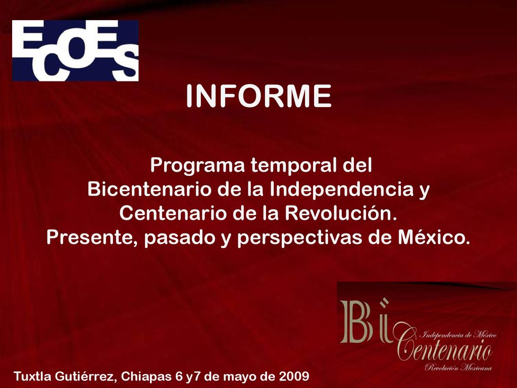 INFORME Programa temporal del Bicentenario de la Independencia y