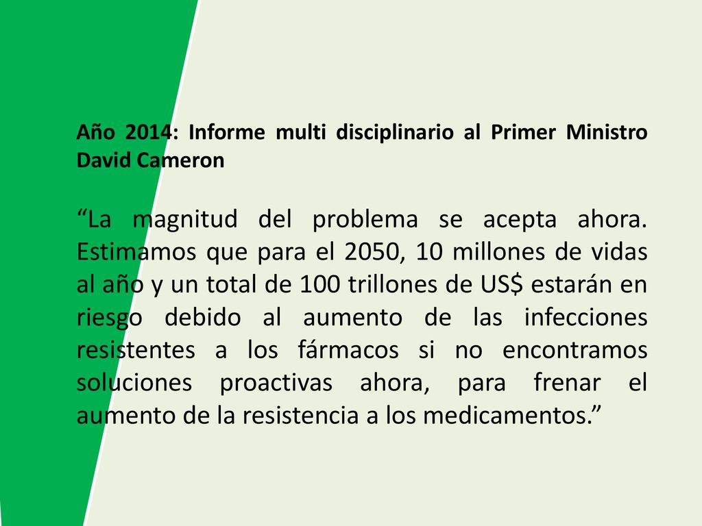 Año 2014: Informe multi disciplinario al Primer Ministro David Cameron