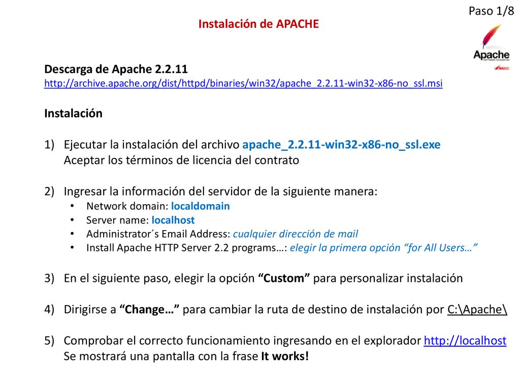 Ingresar la información del servidor de la siguiente manera: