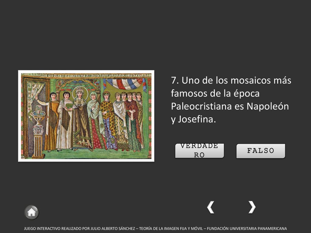 7. Uno de los mosaicos más famosos de la época Paleocristiana es Napoleón y Josefina.
