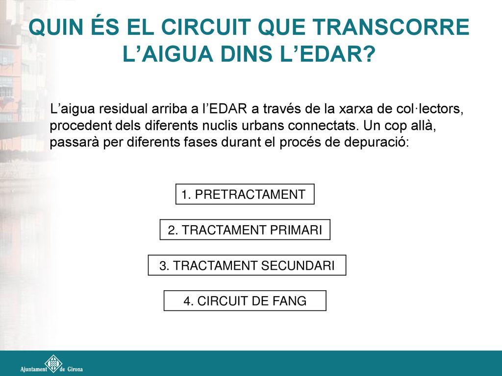 QUIN ÉS EL CIRCUIT QUE TRANSCORRE L’AIGUA DINS L’EDAR