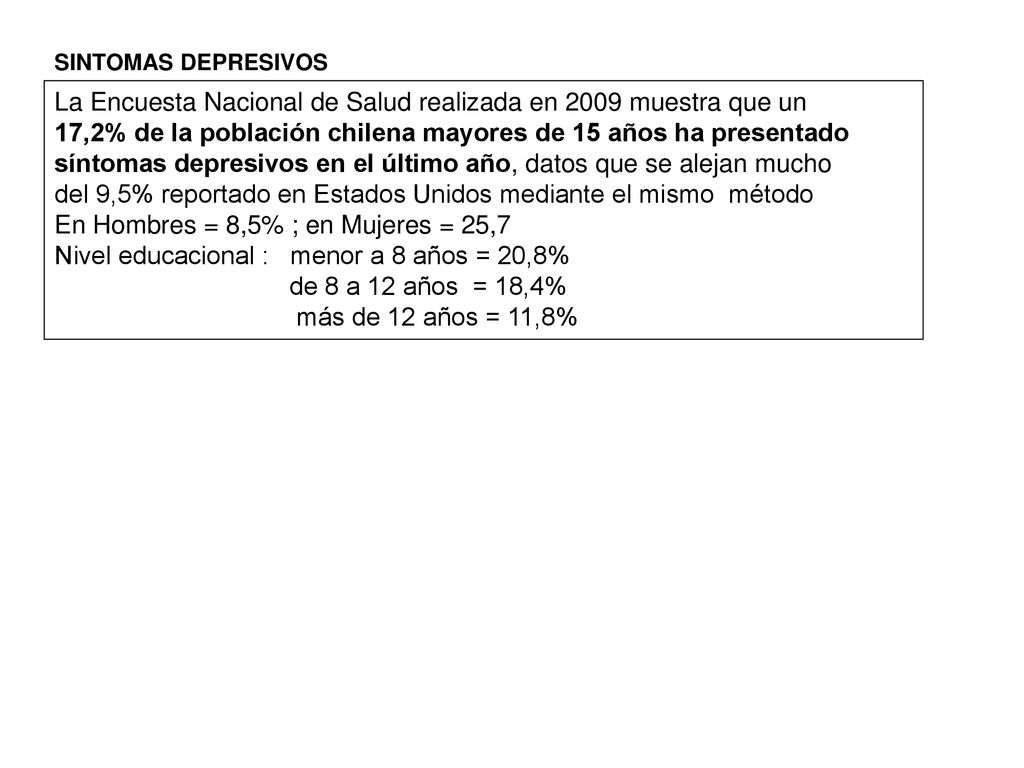 La Encuesta Nacional de Salud realizada en 2009 muestra que un