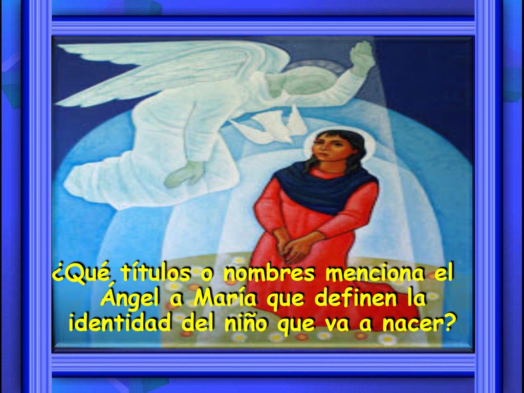 ¿Qué títulos o nombres menciona el Ángel a María que definen la identidad del niño que va a nacer
