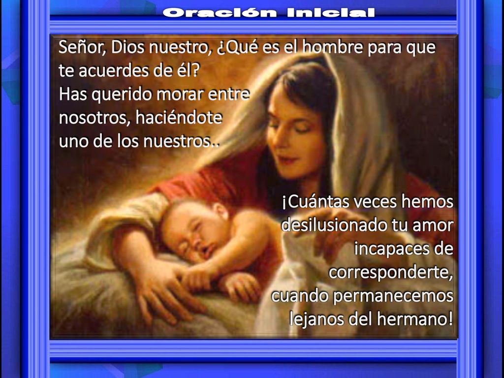 Oración inicial Señor, Dios nuestro, ¿Qué es el hombre para que