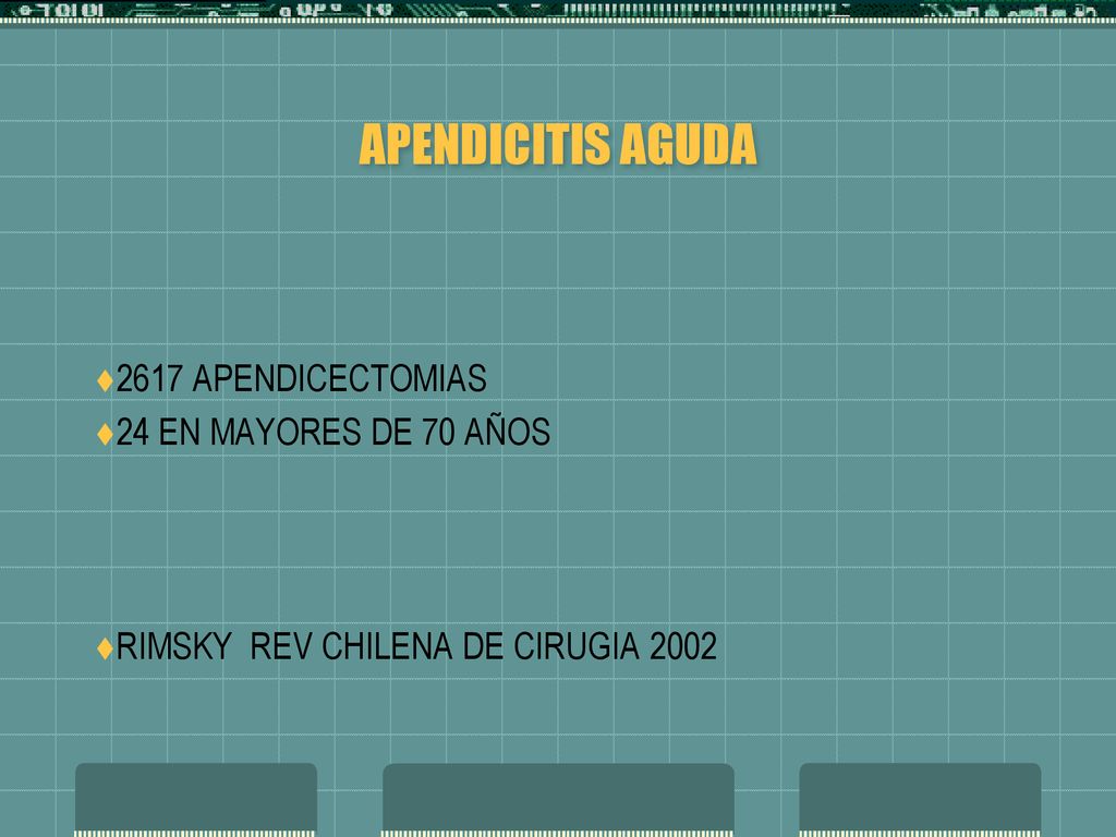 APENDICITIS AGUDA 2617 APENDICECTOMIAS 24 EN MAYORES DE 70 AÑOS