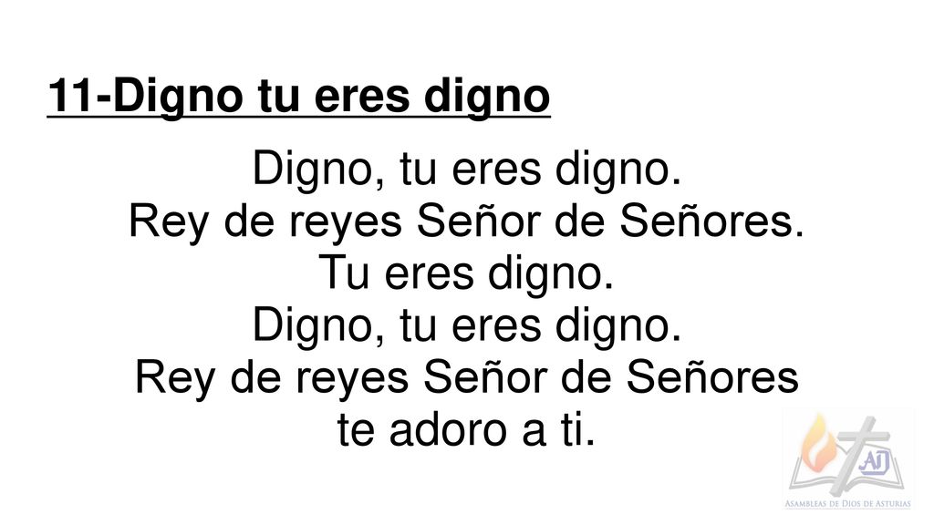 Rey de reyes Señor de Señores. Tu eres digno.