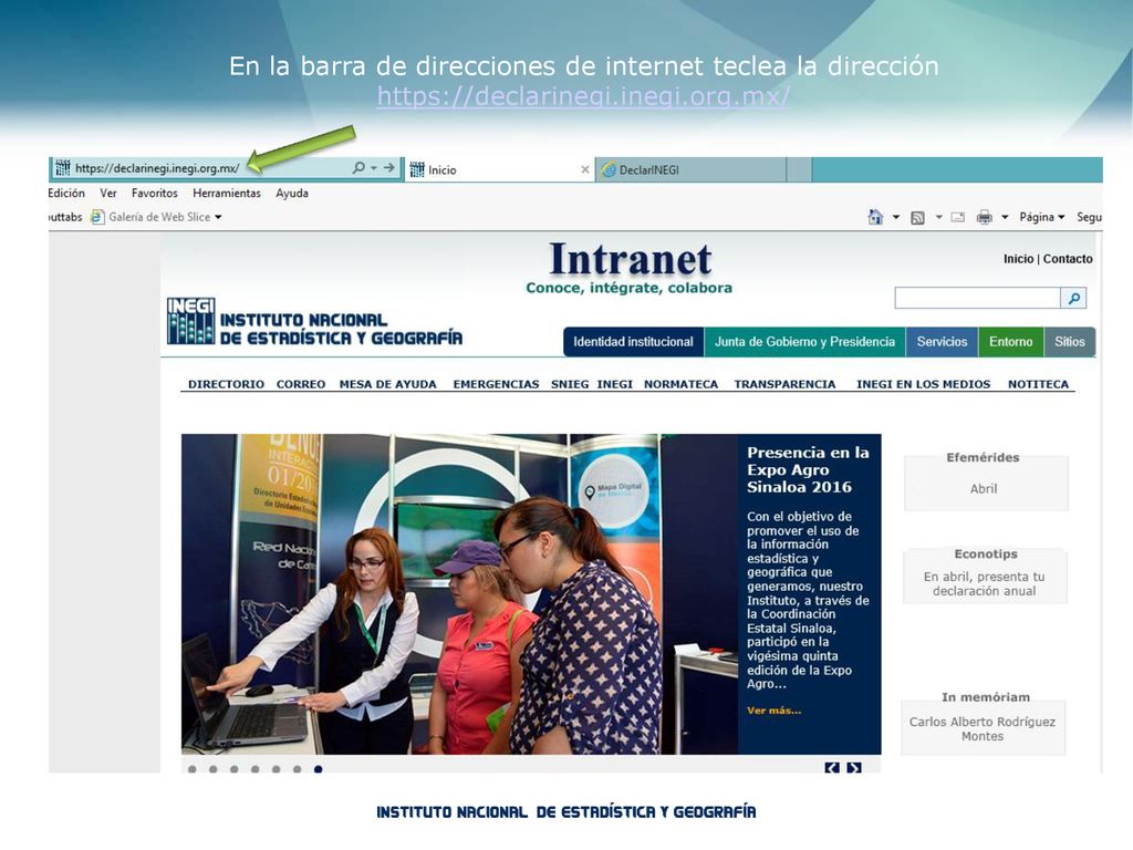 En la barra de direcciones de internet teclea la dirección