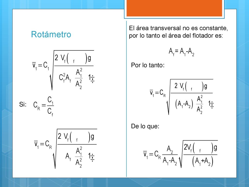 El área transversal no es constante, por lo tanto el área del flotador es: