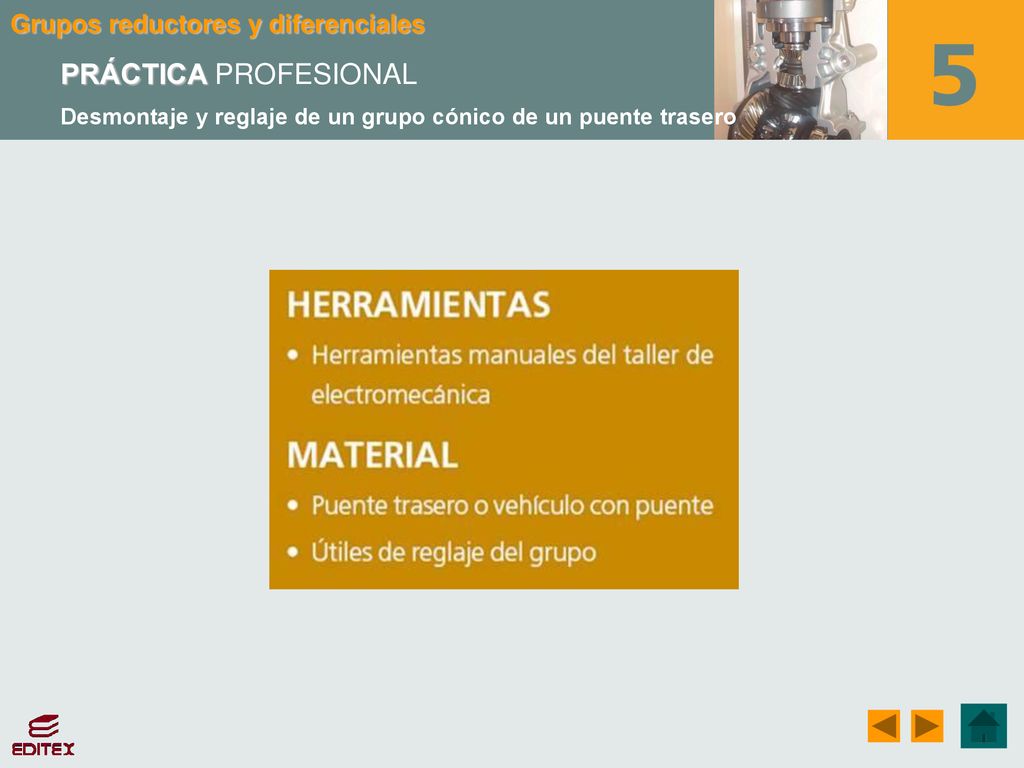 PRÁCTICA PROFESIONAL Desmontaje y reglaje de un grupo cónico de un puente trasero