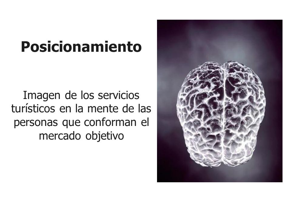 Posicionamiento Imagen de los servicios turísticos en la mente de las personas que conforman el mercado objetivo.