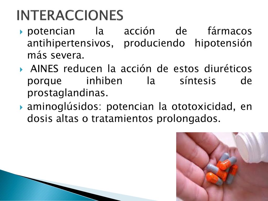 INTERACCIONES potencian la acción de fármacos antihipertensivos, produciendo hipotensión más severa.