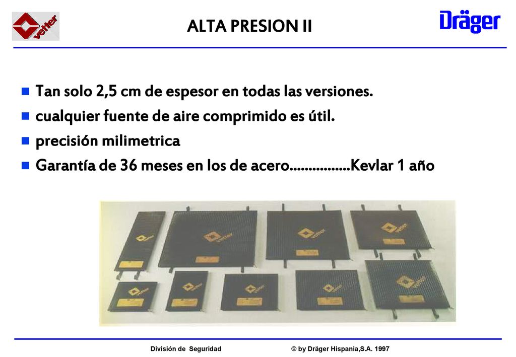 ALTA PRESION II Tan solo 2,5 cm de espesor en todas las versiones.