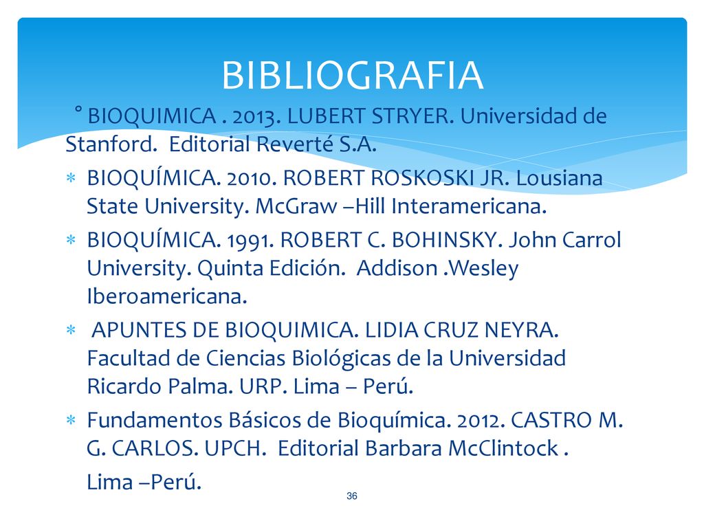 BIBLIOGRAFIA ° BIOQUIMICA LUBERT STRYER. Universidad de Stanford. Editorial Reverté S.A.