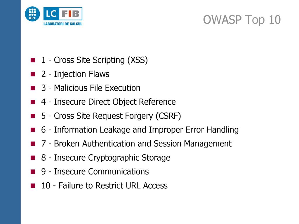 OWASP Top Cross Site Scripting (XSS) 2 - Injection Flaws