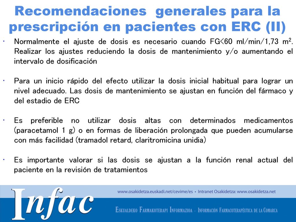 Recomendaciones generales para la prescripción en pacientes con ERC (II)