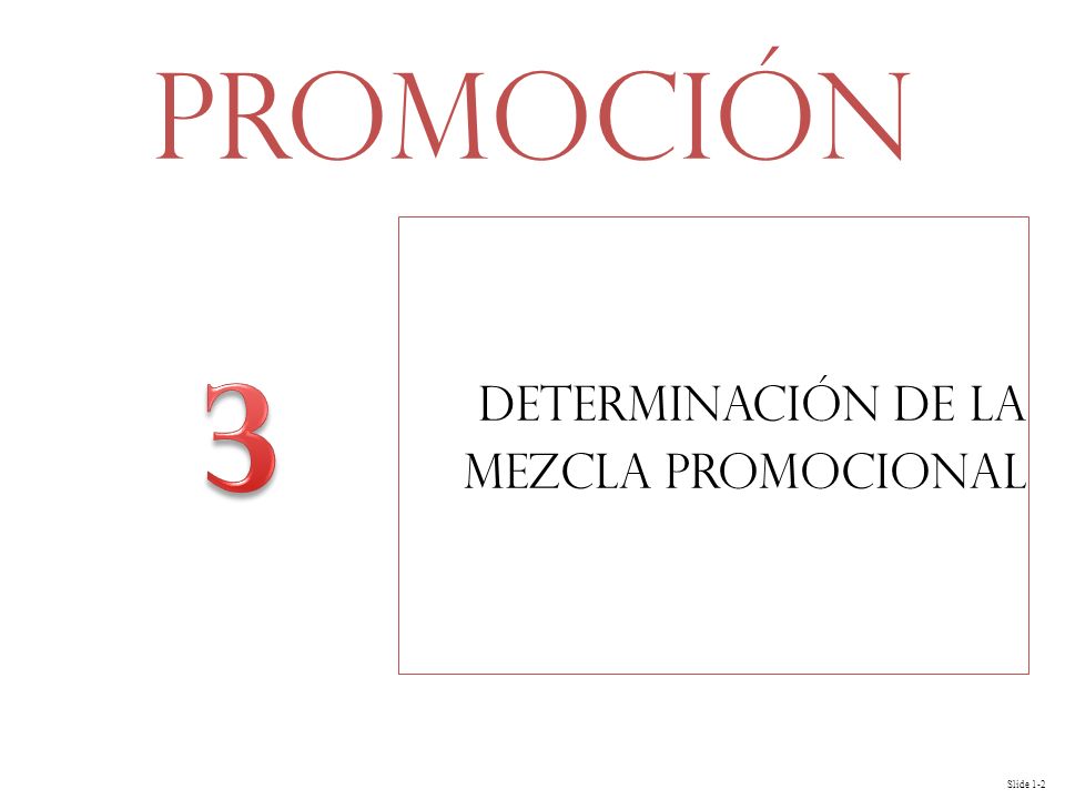 Determinación de la Mezcla Promocional