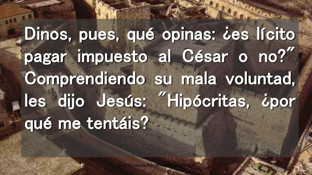 Dinos, pues, qué opinas: ¿es lícito pagar impuesto al César o no