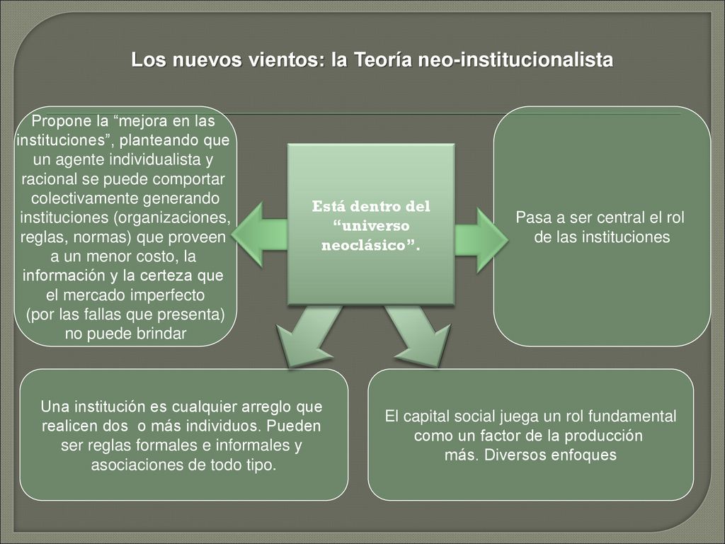 Los nuevos vientos: la Teoría neo-institucionalista