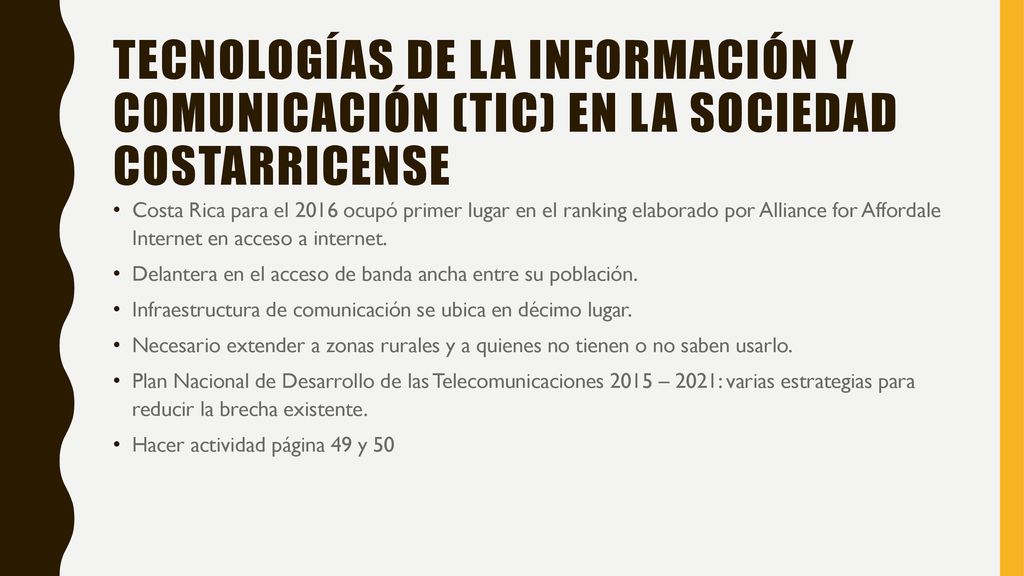 Tecnologías de la información y comunicación (tic) en la sociedad costarricense
