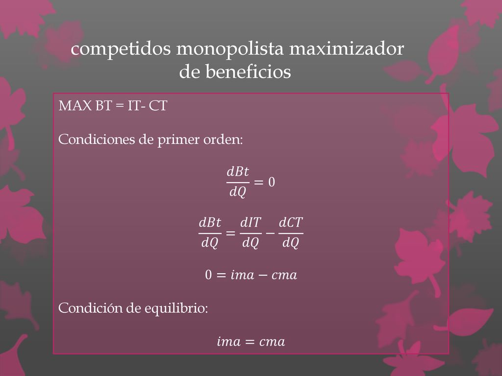 competidos monopolista maximizador de beneficios