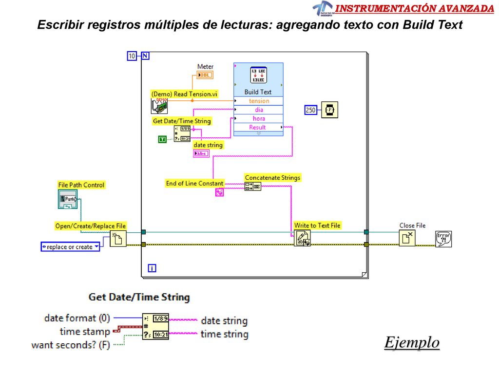 Escribir registros múltiples de lecturas: agregando texto con Build Text
