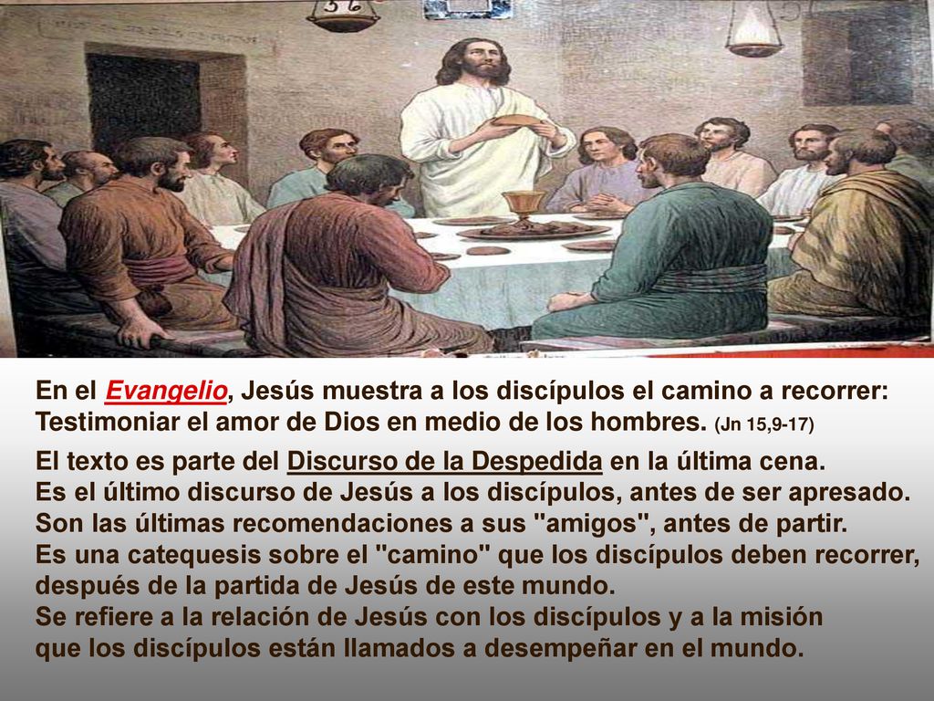 En el Evangelio, Jesús muestra a los discípulos el camino a recorrer: