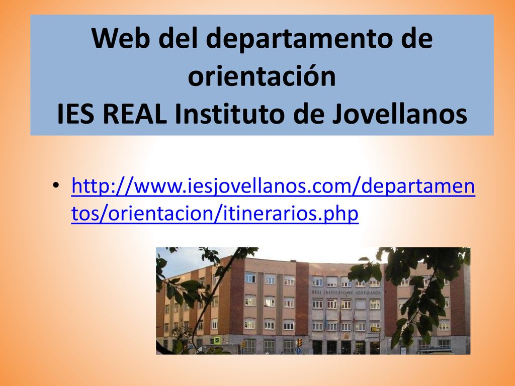 Web del departamento de orientación IES REAL Instituto de Jovellanos