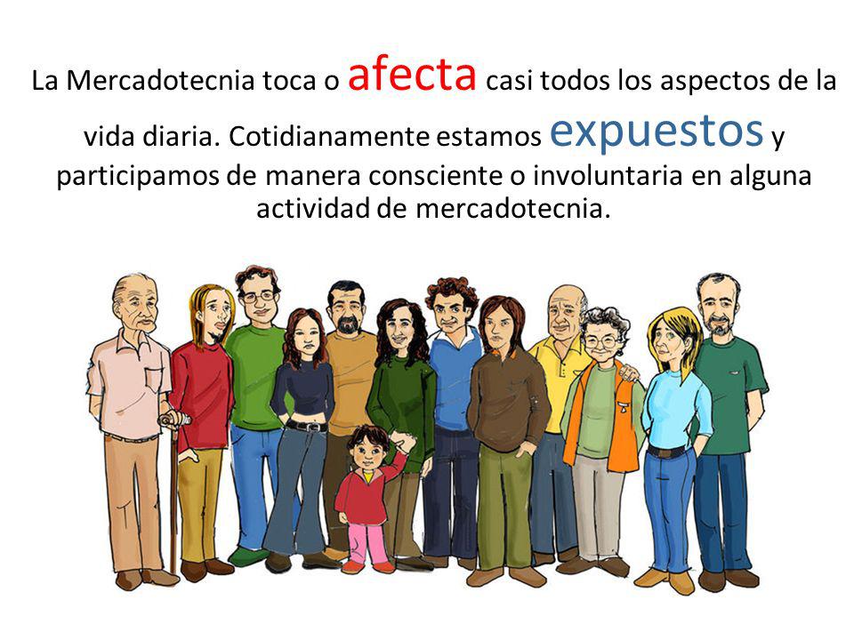La Mercadotecnia toca o afecta casi todos los aspectos de la vida diaria.