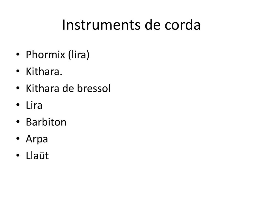 Instruments de corda Phormix (lira) Kithara. Kithara de bressol Lira