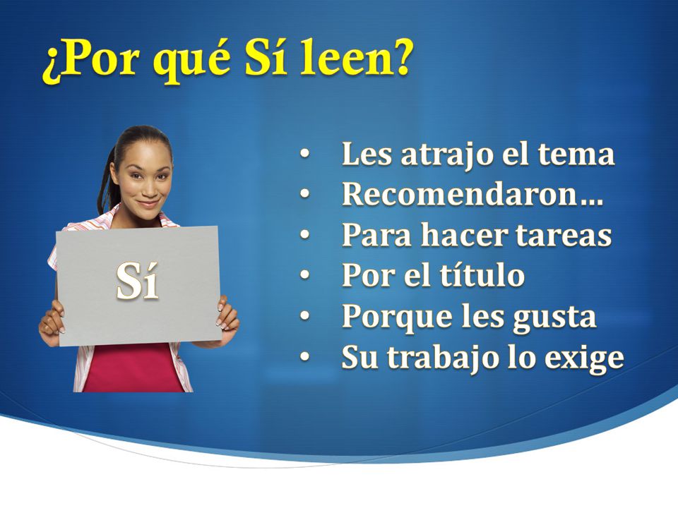 ¿Por qué Sí leen Sí Les atrajo el tema Recomendaron…