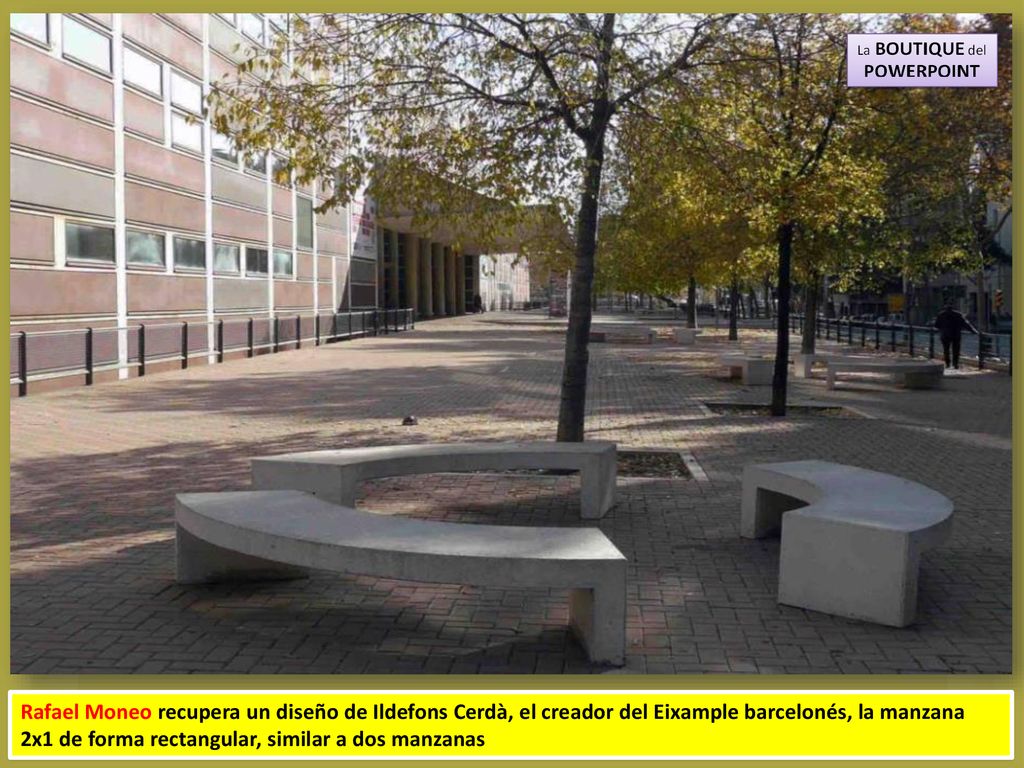 Rafael Moneo recupera un diseño de Ildefons Cerdà, el creador del Eixample barcelonés, la manzana 2x1 de forma rectangular, similar a dos manzanas