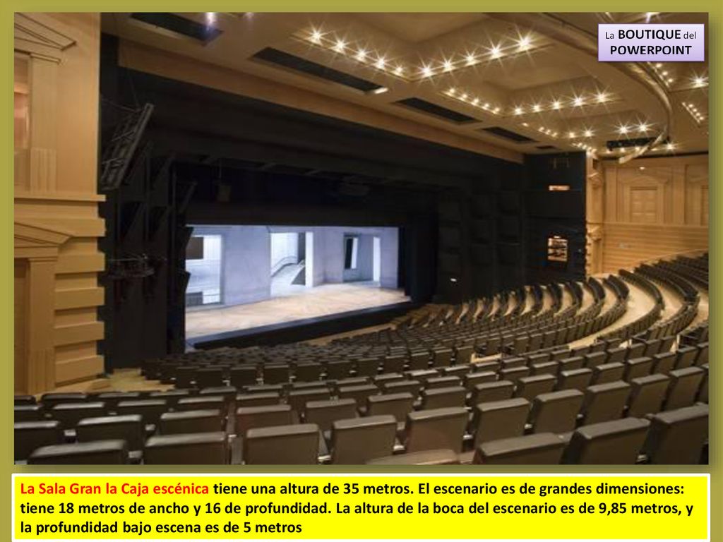 La Sala Gran la Caja escénica tiene una altura de 35 metros