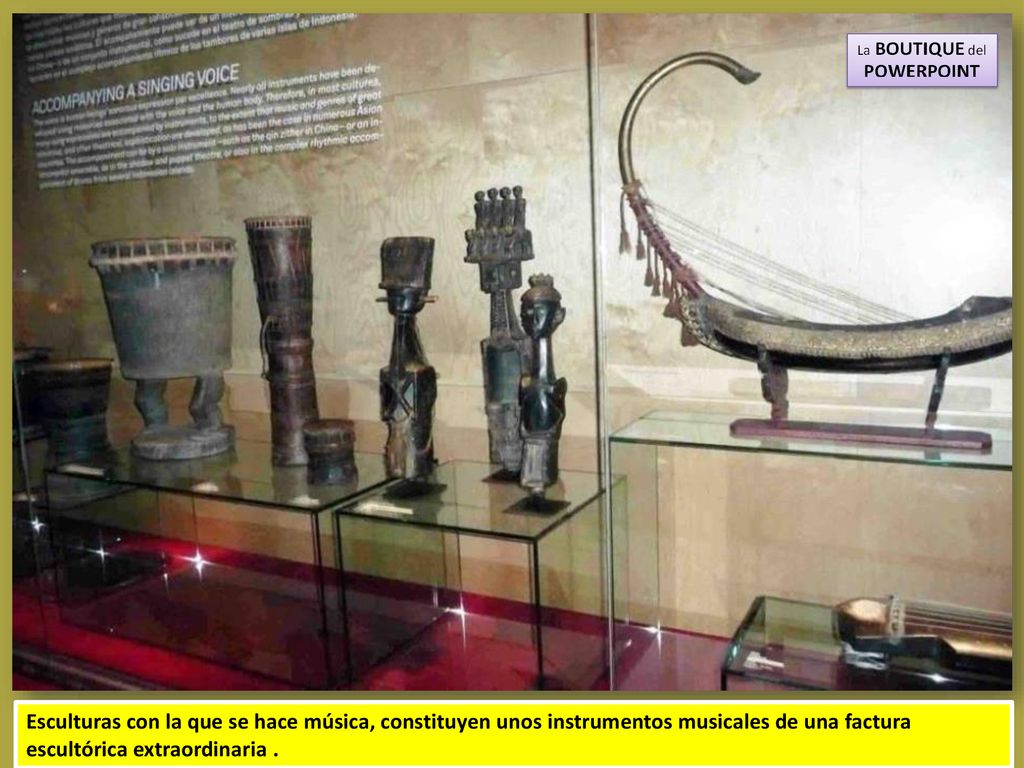 Esculturas con la que se hace música, constituyen unos instrumentos musicales de una factura escultórica extraordinaria .