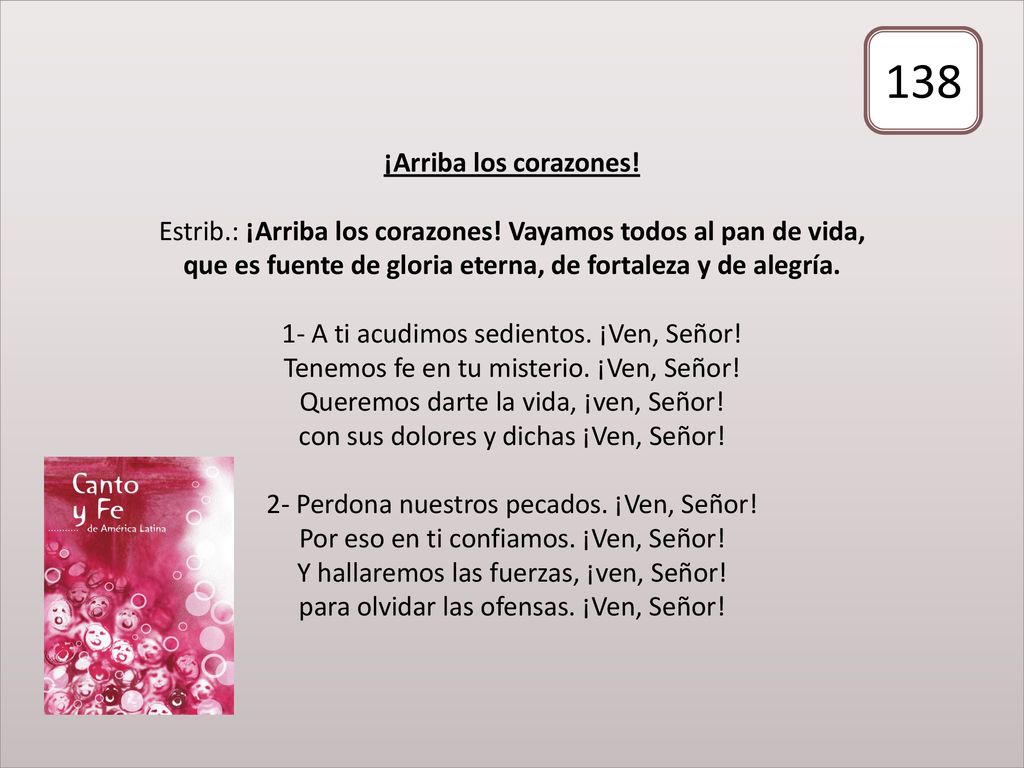 ¡Arriba los corazones. Estrib. : ¡Arriba los corazones