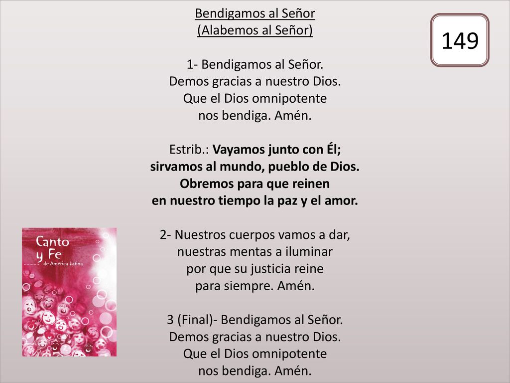 Bendigamos al Señor (Alabemos al Señor) 1- Bendigamos al Señor