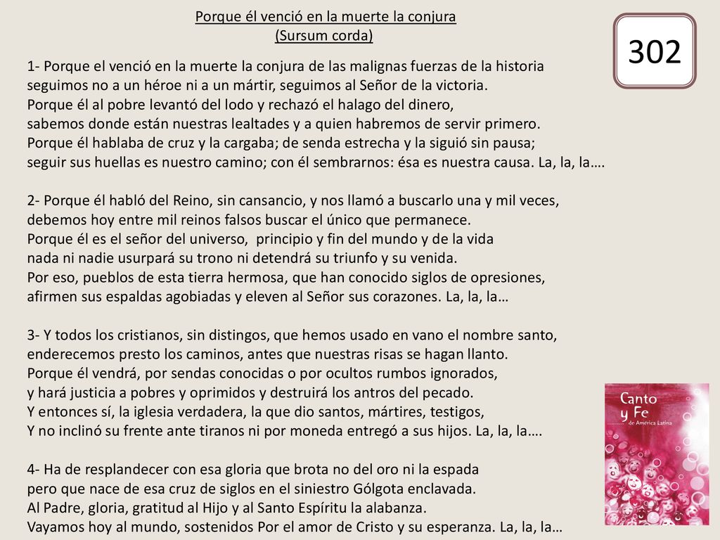 Porque él venció en la muerte la conjura (Sursum corda)