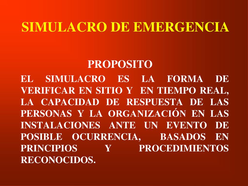 SIMULACRO DE EMERGENCIA