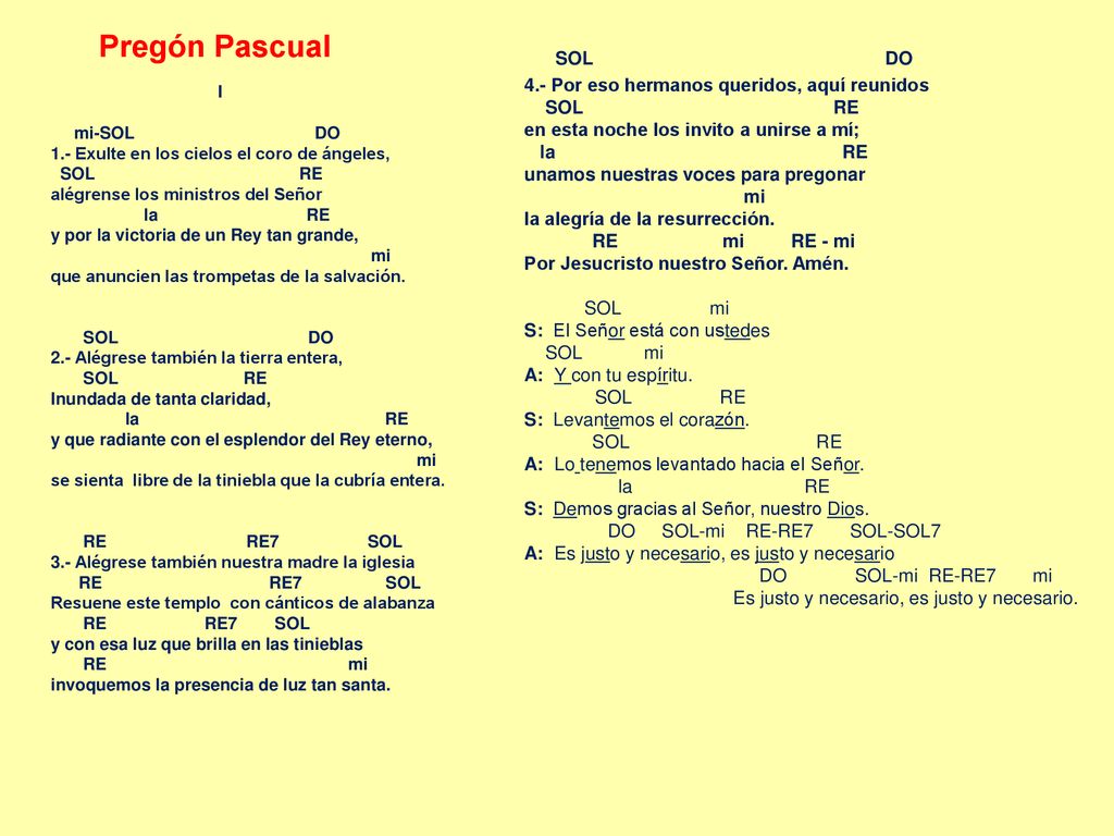 SOL DO Pregón Pascual 4.- Por eso hermanos queridos, aquí reunidos