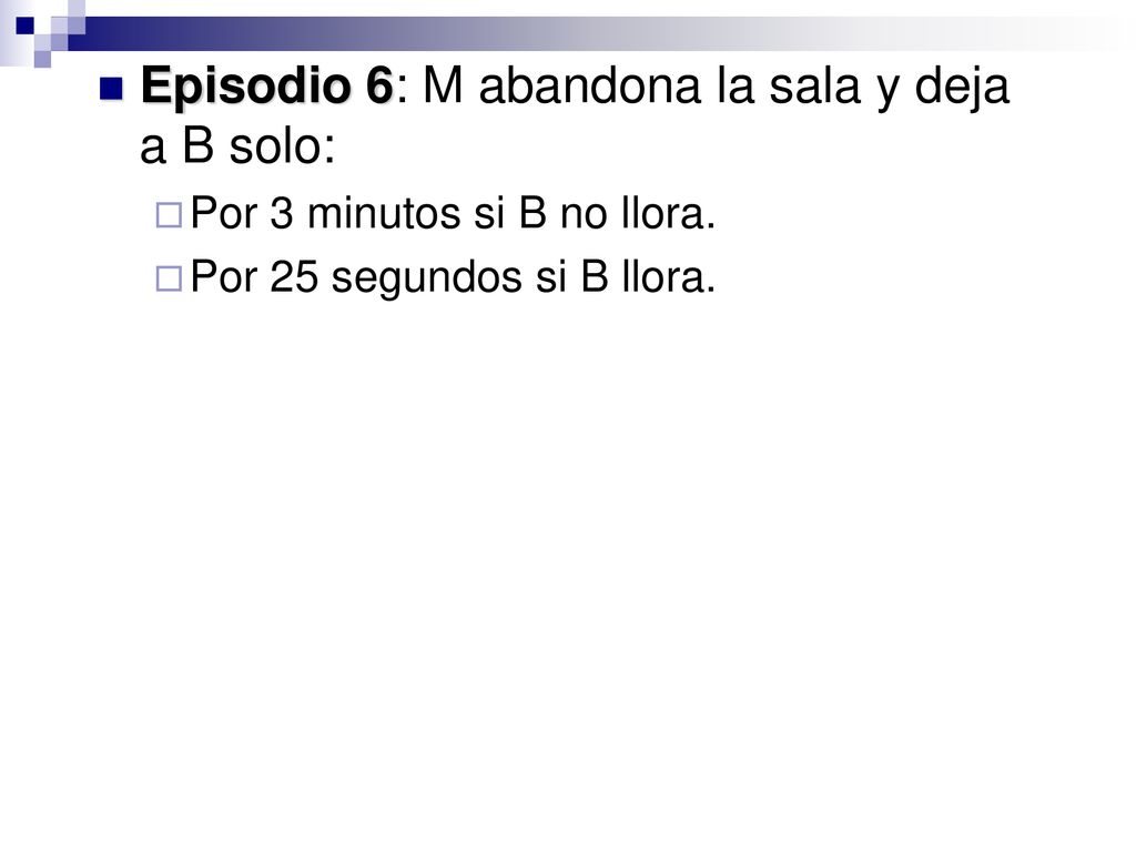 Episodio 6: M abandona la sala y deja a B solo: